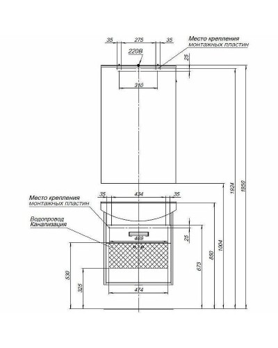 Тумба с раковиной Aquanet Грейс 60 212653 подвесная Дуб сонома Белая