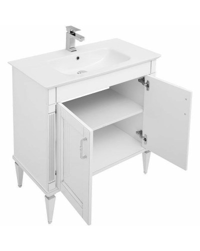 Тумба с раковиной Aquanet Селена 70 273435 Белая Серебро