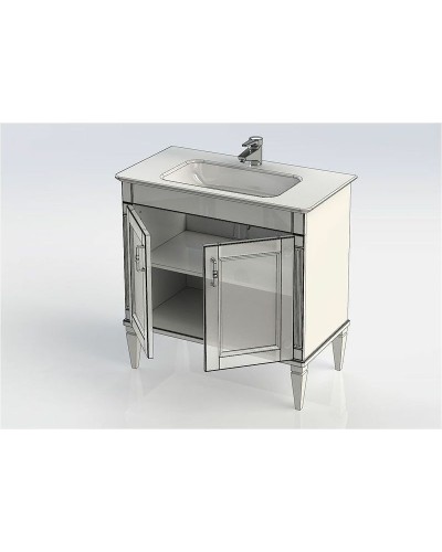 Тумба с раковиной Aquanet Селена 70 273435 Белая Серебро