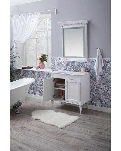 Тумба с раковиной Aquanet Селена 70 273435 Белая Серебро