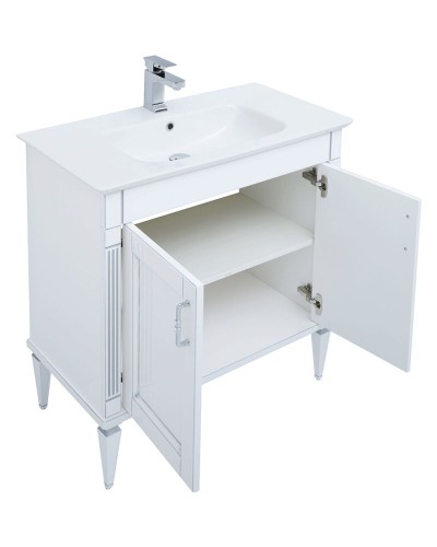 Тумба с раковиной Aquanet Селена 90 233697 Белая Серебро