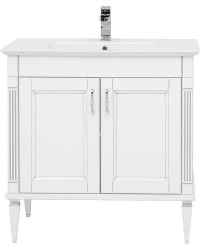 Тумба с раковиной Aquanet Селена 90 233697 Белая Серебро