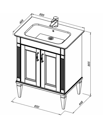 Тумба под раковину Aquanet Селена 70 246511 Белая Серебро