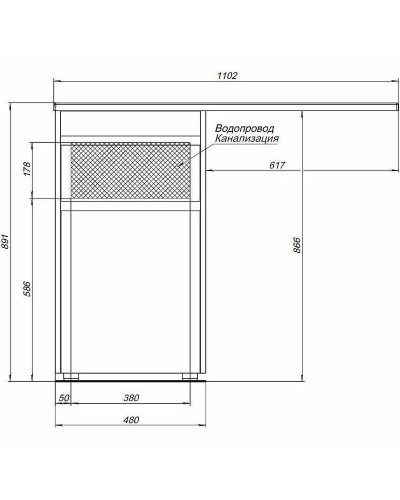 Тумба с раковиной Aquanet Токио 110 L 239298 Белая