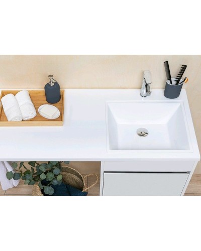 Тумба с раковиной Aquanet Токио 110 R 239299 Белая