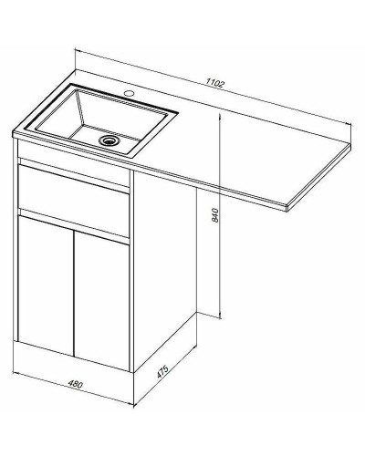 Тумба с раковиной Aquanet Токио 110 L 239204 Белая