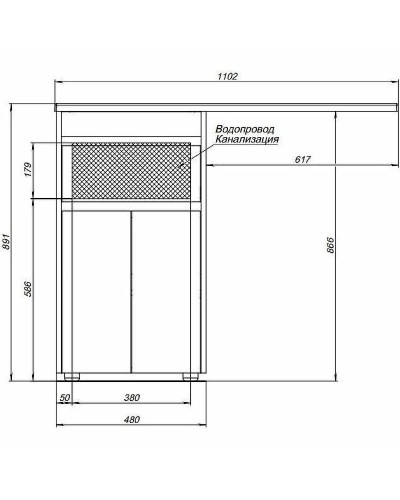 Тумба с раковиной Aquanet Токио 110 L 239204 Белая