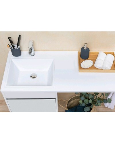 Тумба с раковиной Aquanet Токио 110 L 239204 Белая