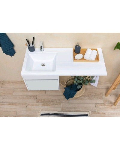 Тумба с раковиной Aquanet Токио 110 L 239208 подвесная Белая