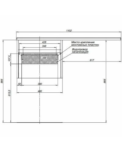 Тумба с раковиной Aquanet Токио 110 L 239208 подвесная Белая