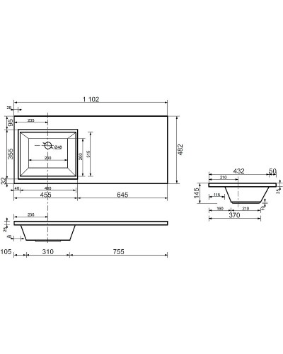 Тумба с раковиной Aquanet Токио 110 L 239208 подвесная Белая