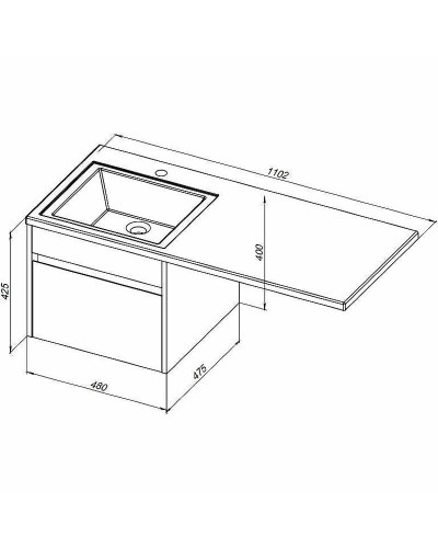 Тумба с раковиной Aquanet Токио 110 R 239209 подвесная Белая