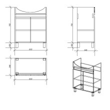 Тумба под раковину Owl 1975 Eland 65 OW29.20.12 Дуб сонома