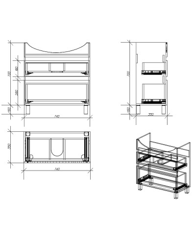 Тумба под раковину Owl 1975 Eland 75 OW29.30.12 Дуб сонома