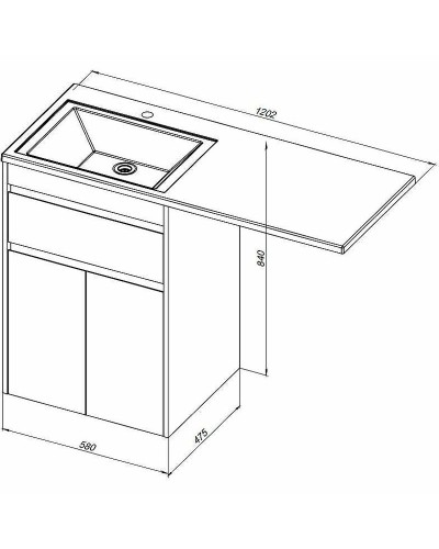 Тумба с раковиной Aquanet Токио 120 R 239210 Белая