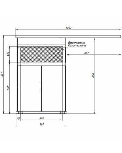 Тумба с раковиной Aquanet Токио 120 R 239210 Белая