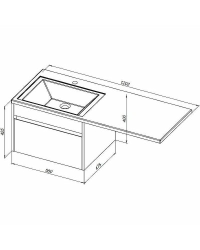 Тумба с раковиной Aquanet Токио 120 R 239213 подвесная Белая