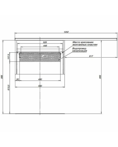 Тумба с раковиной Aquanet Токио 120 R 239213 подвесная Белая