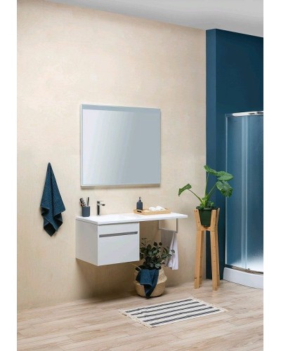 Тумба с раковиной Aquanet Токио 130 L 239217 подвесная Белая