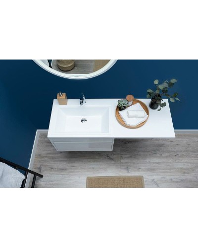 Тумба с раковиной Aquanet Токио 130 L 239217 подвесная Белая