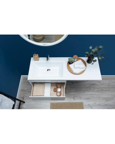 Тумба с раковиной Aquanet Токио 130 L 239217 подвесная Белая