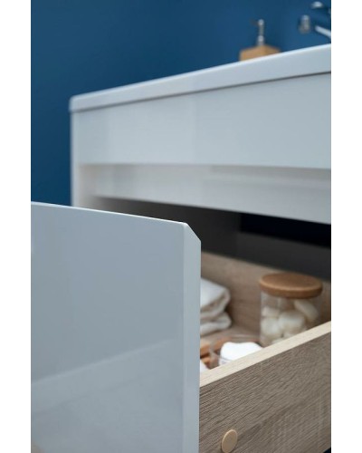 Тумба с раковиной Aquanet Токио 130 L 239217 подвесная Белая