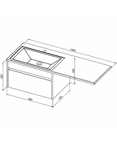 Тумба с раковиной Aquanet Токио 130 L 239217 подвесная Белая