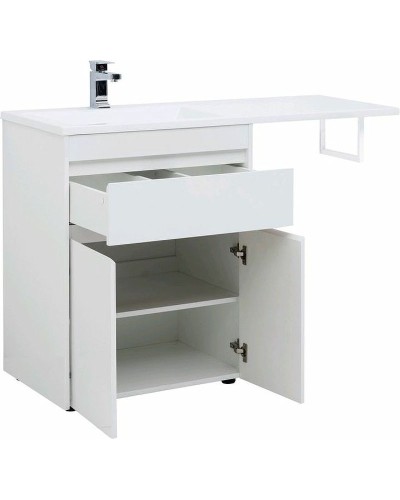 Тумба с раковиной Aquanet Токио 130 L 239215 Белая