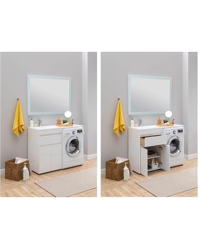 Тумба с раковиной Aquanet Токио 130 L 239215 Белая