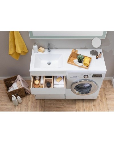 Тумба с раковиной Aquanet Токио 130 L 239215 Белая