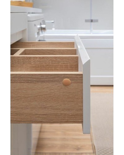 Тумба с раковиной Aquanet Токио 130 L 239215 Белая