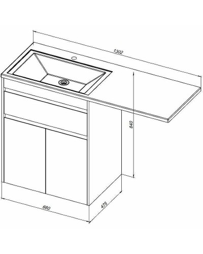 Тумба с раковиной Aquanet Токио 130 L 239215 Белая