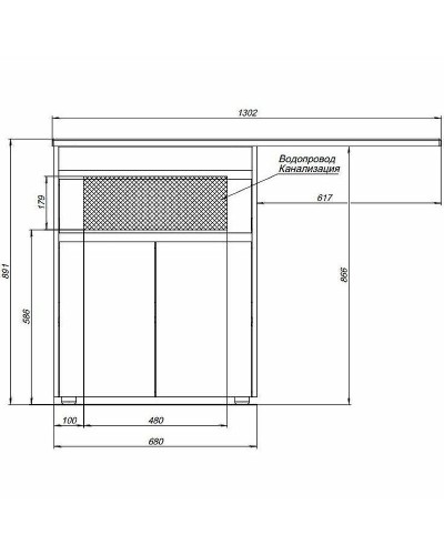 Тумба с раковиной Aquanet Токио 130 L 239215 Белая