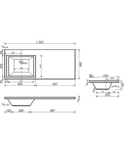 Тумба с раковиной Aquanet Токио 130 L 239215 Белая