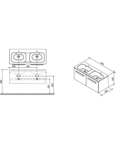 Тумба под раковину Ravak SD Chrome 120 X000000964 подвесная Капучино Белая