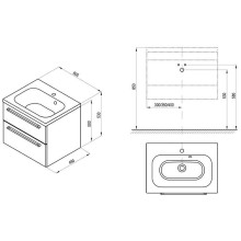Тумба под раковину Ravak SD Chrome II 60 X000000919 подвесная Капучино Белая