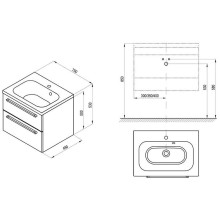 Тумба под раковину Ravak SD Chrome II 70 X000000921 подвесная Капучино Белая