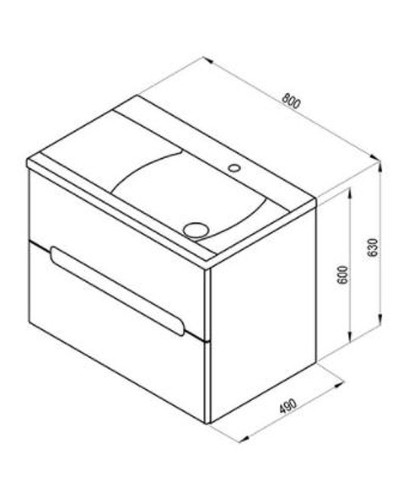 Тумба под раковину Ravak SD Classic II 80 L X000000913 подвесная Капучино Белая
