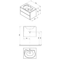 Тумба под раковину Ravak Rosa II 60 X000000926 подвесная Капучино Белая