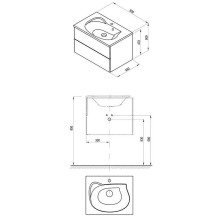 Тумба под раковину Ravak Rosa II 60 X000000926 подвесная Капучино Белая
