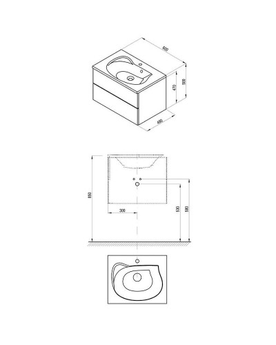 Тумба под раковину Ravak Rosa II 60 X000000926 подвесная Капучино Белая