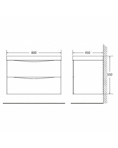 Тумба под раковину BelBagno Marino 80 MARINO-800-2C-SO-WO-P подвесная Rovere Bianco