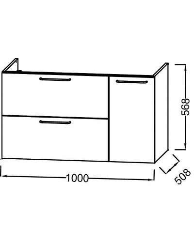Тумба под раковину Jacob Delafon Odeon Rive Gauche 100 EB2544-R5-N18 подвесная Белая