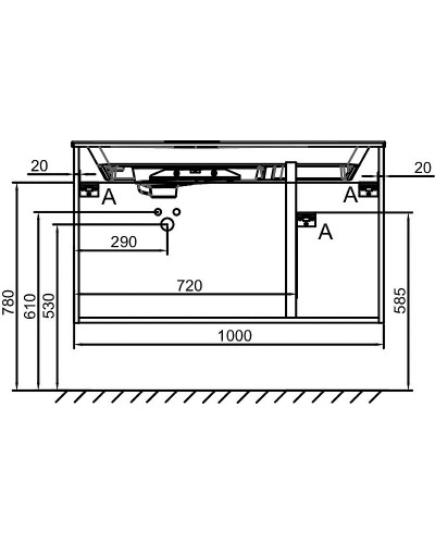 Тумба под раковину Jacob Delafon Odeon Rive Gauche 100 EB2544-R5-N18 подвесная Белая