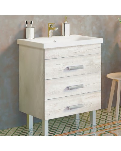 Тумба с раковиной Comforty Никосия 70Н 00-00005793 Дуб белый