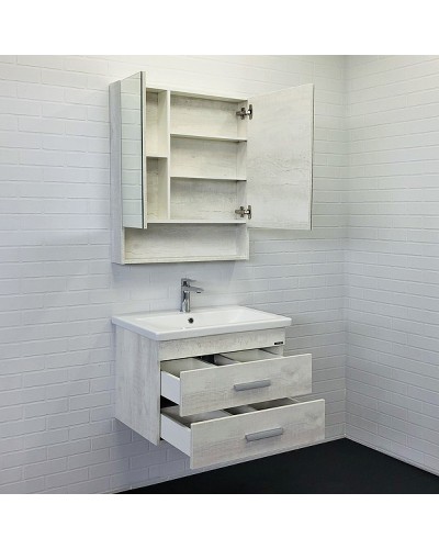 Тумба с раковиной Comforty Никосия 70П 00-00005792 подвесная Дуб белый