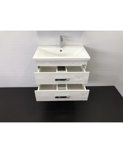 Тумба с раковиной Comforty Никосия 70П 00-00005792 подвесная Дуб белый