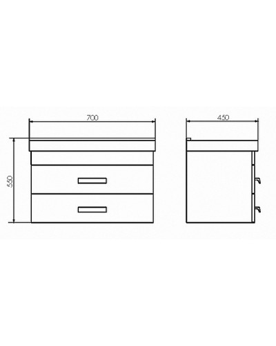Тумба с раковиной Comforty Никосия 70П 00-00005792 подвесная Дуб белый