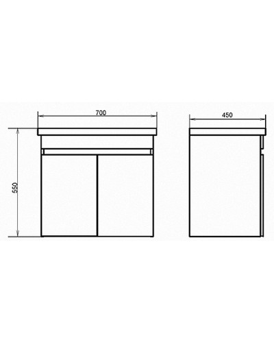 Тумба с раковиной Comforty Осло 70НД 00-00006117 Бетон светлый