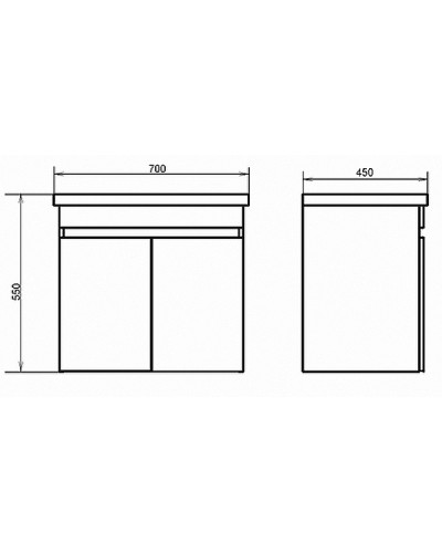Тумба с раковиной Comforty Осло 70ПД 00-00006118 подвесная Бетон светлый